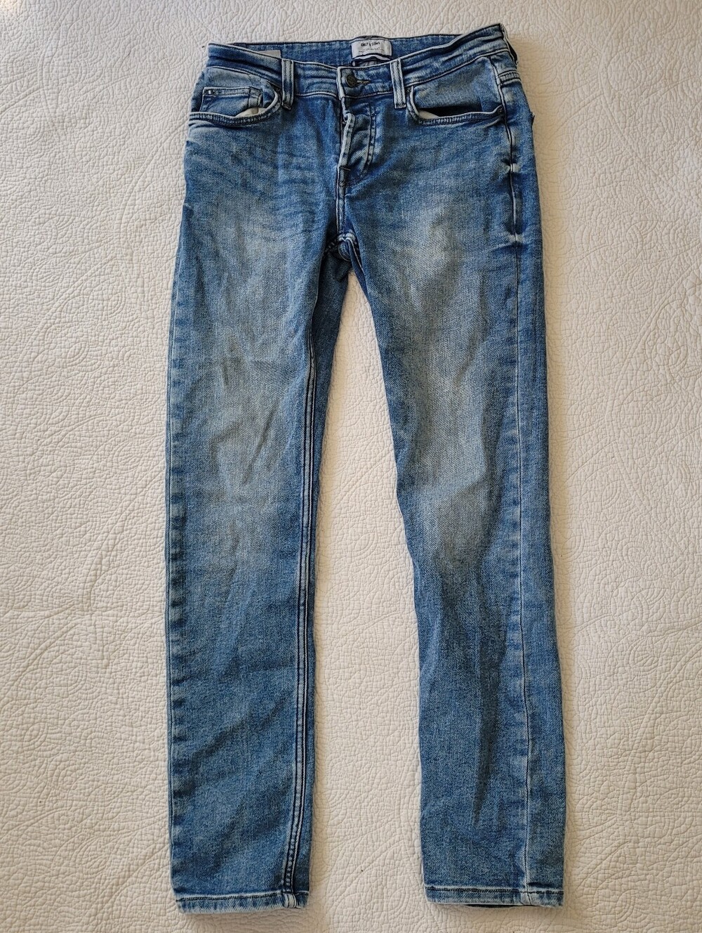 𝅺ONLY & Sons Loom Slim Zip Blue Denim Size 31 x 32